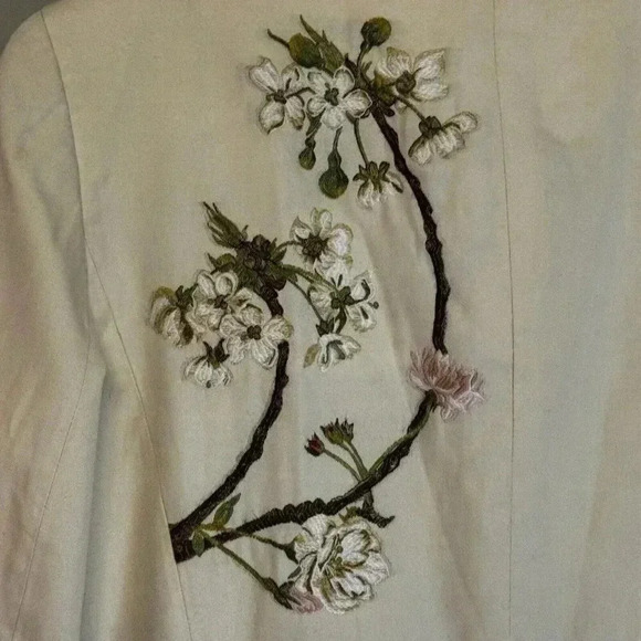 Cole Haan Women's size 2 Long Embroidered Coat Lined Dress Jacket - Picture 9 of 14